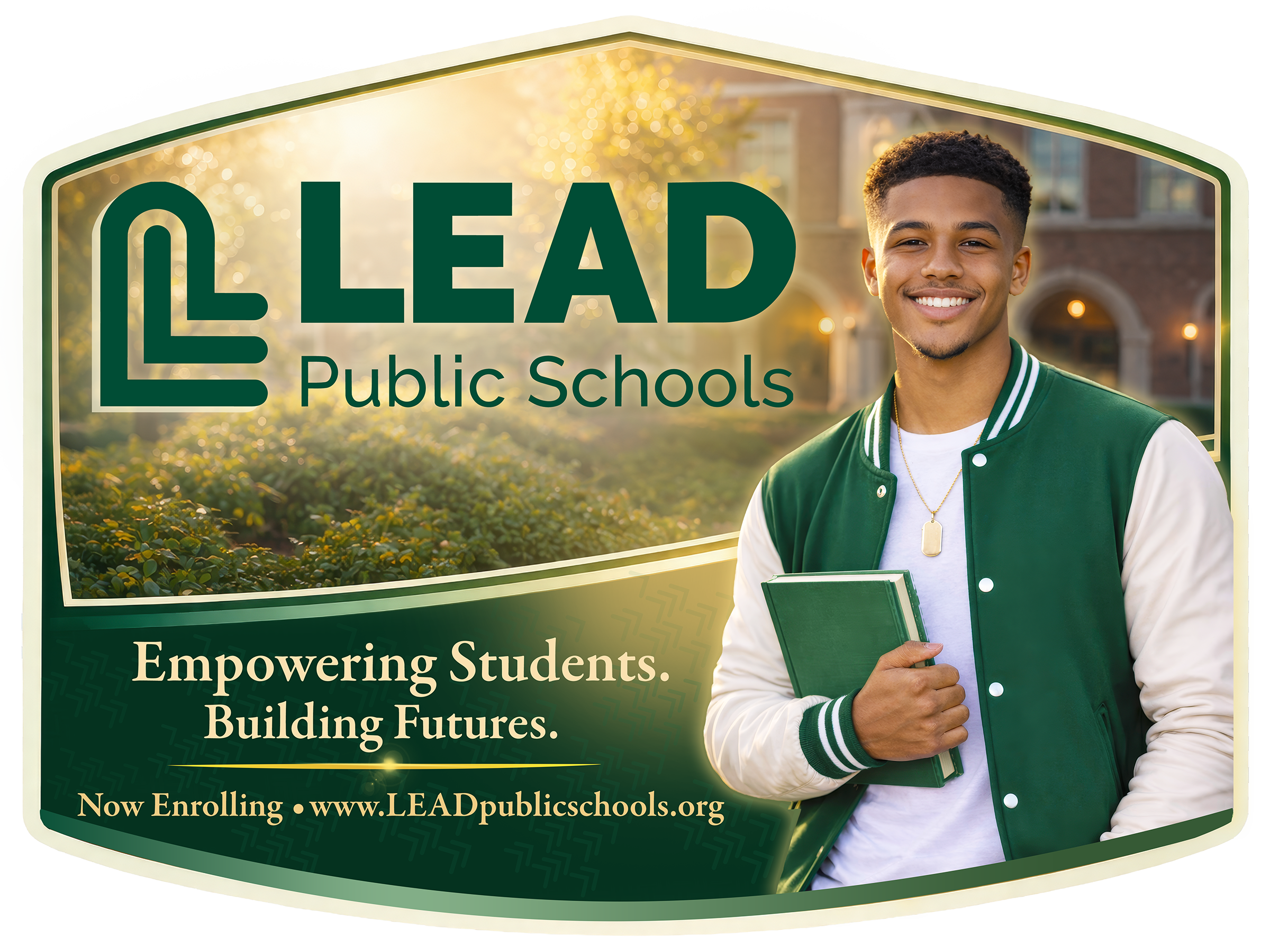 LEAD Public Schools marketing sign designed by New Visions Technical Solutions